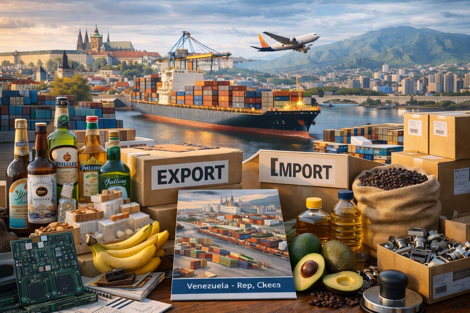 Exportación e importación de bienes y servicios entre Venezuela, la República Checa y la Unión Europea